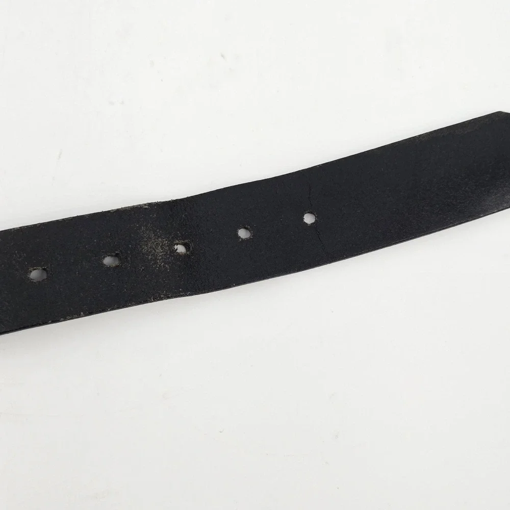 Harley-Davidson Willie G Skull Embossed Black Leather Belt Men 42 Made in USA
